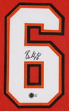 Baker Mayfield Tampa Bay Signed Framed Red Football Jersey BAS
