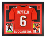 Baker Mayfield Tampa Bay Signed Framed Red Football Jersey BAS