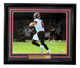 Baker Mayfield Signed Framed 16x20 Buccaneers Spotlight White Jersey Photo BAS