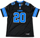 Barry Sanders Signed Detroit Lions Black Nike Game Replica Jersey Schwartz