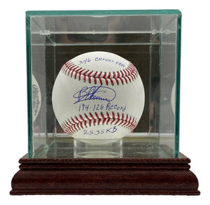 Bartolo Colon NY Mets Signed Official MLB Baseball Career Stats Insc w/ Case BAS Sports Integrity