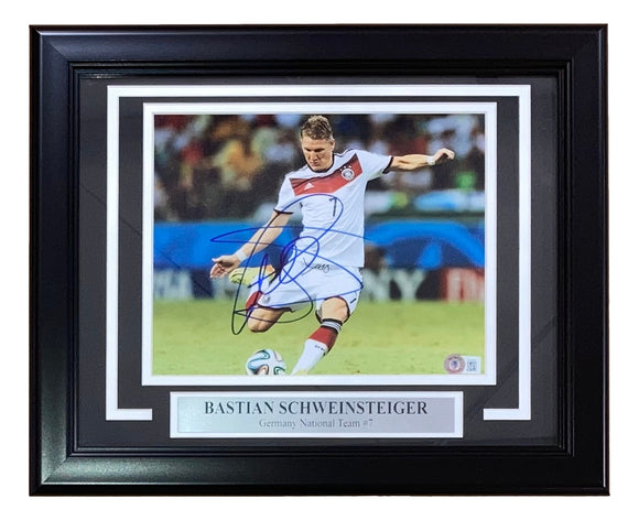 Bastian Schweinsteiger Signed Framed 8x10 Germany Soccer Photo BAS