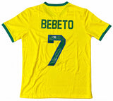 Bebeto Signed Brazil Athleta Soccer Jersey BAS