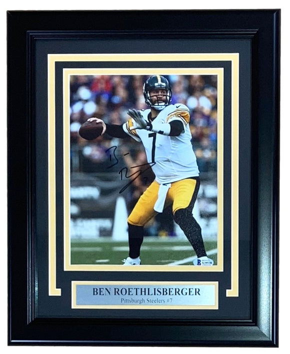 Ben Roethlisberger Signed Framed 8x10 Pittsburgh Steelers Photo BAS