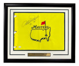 Bernhard Langer Signed Framed Undated Masters Flag w/ Years Won Insc JSA QR