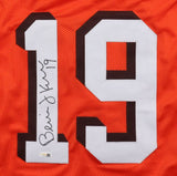 Bernie Kosar Cleveland Signed Orange Football Jersey JSA QR Hologram