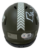 Bernie Kosar Signed Cleveland Browns Salute To Service Mini Speed Helmet BAS ITP Sports Integrity