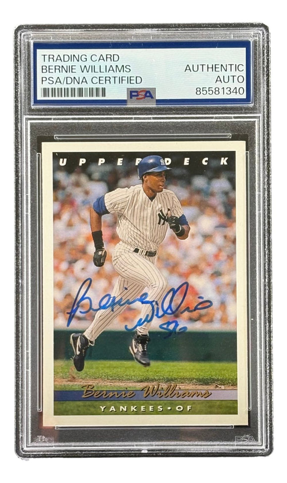 Bernie Williams Signed 1992 Upper Deck #332 New York Yankees Trading Card PSA