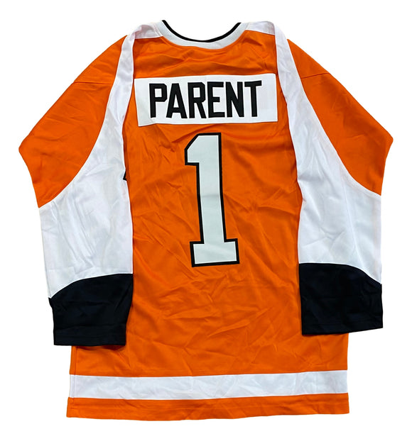 Bernie Parent Custom Orange Pro-Style Hockey Jersey Sports Integrity