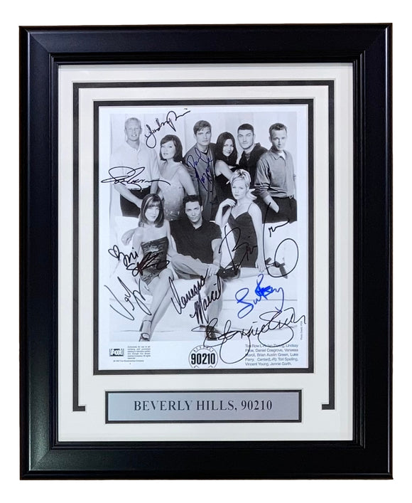 Beverly Hills 90210 (9) Cast Signed Framed 8x10 Photo Luke Perry +8 JSA XX76389