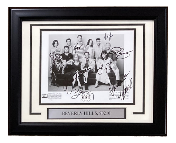 Beverly Hills 90210 (9) Cast Signed Framed 8x10 Photo Luke Perry +8 JSA XX76391