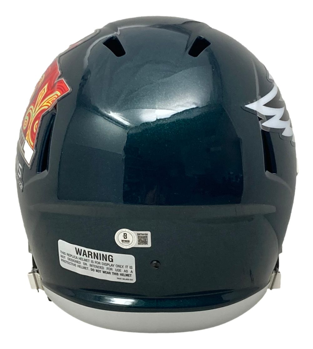 eagles motorcycle helmet Big Dom DiSandro Signed Philadelphia Eagles FS Super Bowl 59 LIX Replica Helmet BAS