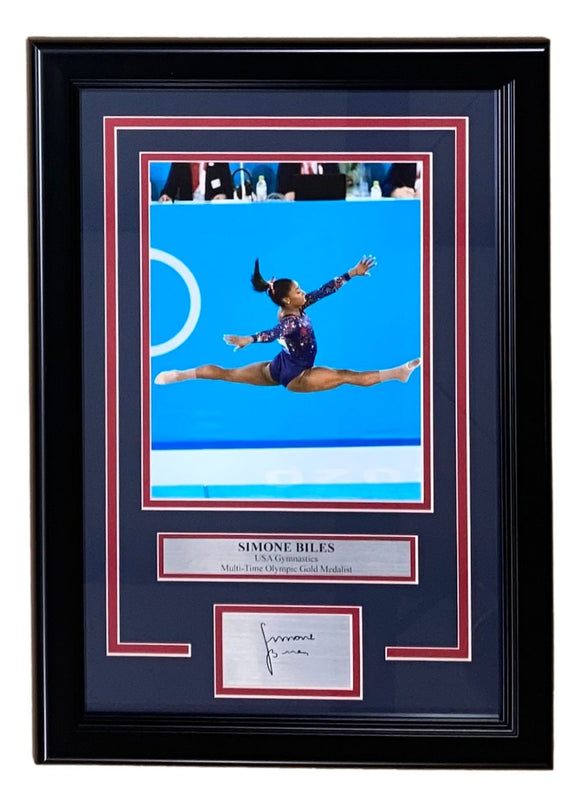 Simone Biles Framed 8x10 USA Gymnastics Photo 2 w/ Laser Engraved Signature