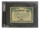 Bill Gates Signed Slabbed Replica Microsoft Stock Certificate BAS