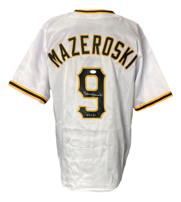 Bill Mazeroski Signed Custom White Pro-Style Baseball Jersey HOF 01 JSA ITP