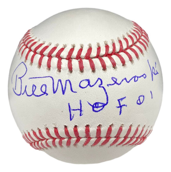 Bill Mazeroski Pittsburgh Pirates Signed Official MLB Baseball HOF 01 JSA