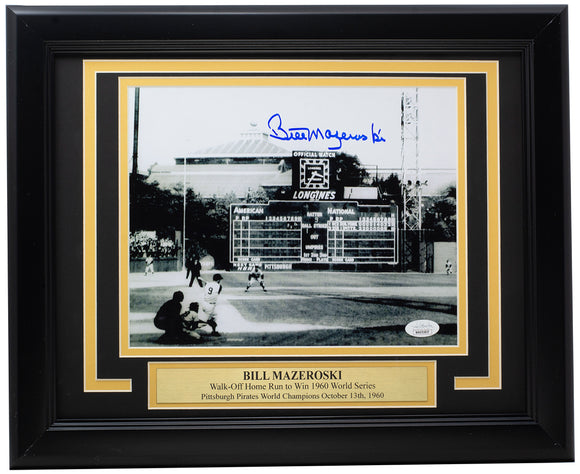Bill Mazeroski Signed Framed 8x10 Pirates World Series Celebration Photo JSA