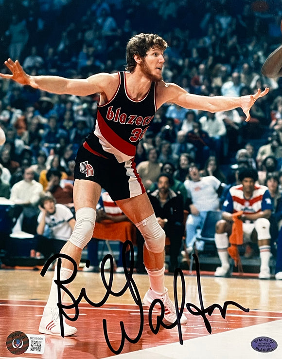 Bill Walton Signed 8x10 Portland Trail Blazers Basketball Photo BAS