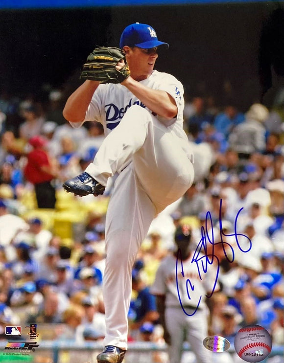 Chad Billingsley Signed 8x10 Los Angeles Dodgers Pitch Photo SI