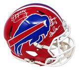 Jim Kelly Thomas Reed Signed Bills Full Size T/B Authentic Speed Helmet JSA QR