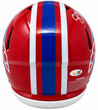 Jim Kelly Thomas Reed Signed Bills Full Size T/B Authentic Speed Helmet JSA QR