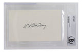 Bill Terry Signed Slabbed New York Giants Index Card BAS Sports Integrity