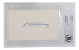 Bill Terry Signed Slabbed New York Giants Index Card BAS 268 Sports Integrity