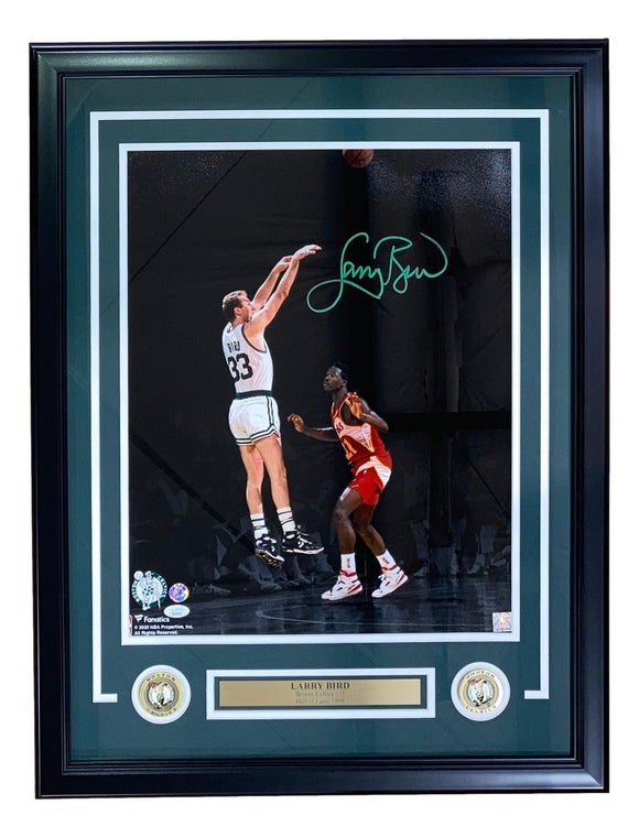 Larry Bird Signed Framed 16x20 Celtics vs Dominique Wilkins Photo Bird+JSA Sports Integrity