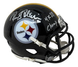 Rocky Bleier Signed Pittsburgh Steelers Mini Speed Helmet 4x SB Champs BAS