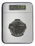 The 2015 Blue Ridge MS69PL 5oz Silver 25C Coin by Sports Integrity is housed in an NGC holder (4308050-098), displaying George Washington’s profile, LIBERTY, IN GOD WE TRUST, and UNITED STATES OF AMERICA on the obverse.