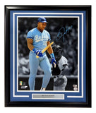 Bo Jackson Signed Framed 16x20 Kansas City Royals Bat Break Photo BAS