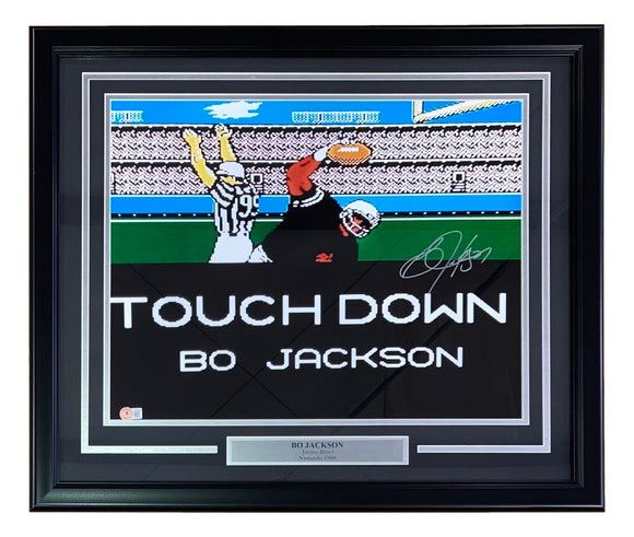 Bo Jackson Signed Framed 16x20 Oakland Raiders Tecmo Bowl Photo BAS Sports Integrity
