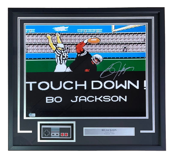 Bo Jackson Signed Framed 16x20 Raiders Tecmo Bowl Photo w/ Controller BAS