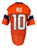 Bo Nix Denver Signed Orange Football Jersey BAS - Sports Integrity