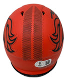 Bo Nix Signed Denver Broncos Rave Mini Speed Helmet BAS