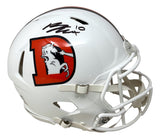 Bo Nix Signed Denver Broncos Full Size T/B White Authentic Speed Helmet BAS