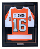 Bob Clarke Philadelphia Signed Framed Orange Hockey Jersey JSA QR Hologram