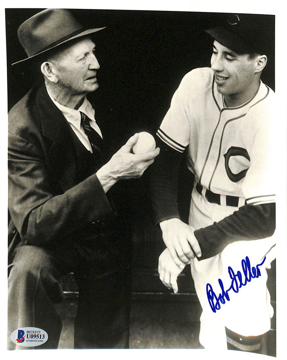 Bob Feller Signed 8x10 Cleveland Indians Baseball Photo BAS Sports Integrity