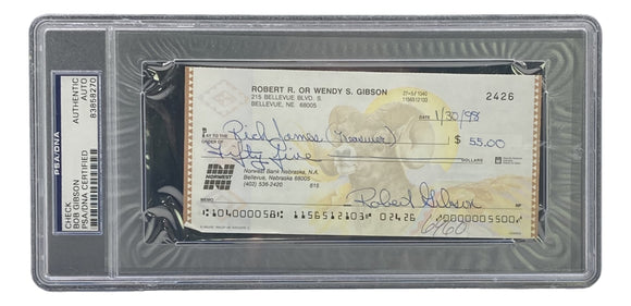 Bob Gibson St. Louis Cardinals Signed Slabbed Personal Bank Check #2426 PSA/DNA Sports Integrity