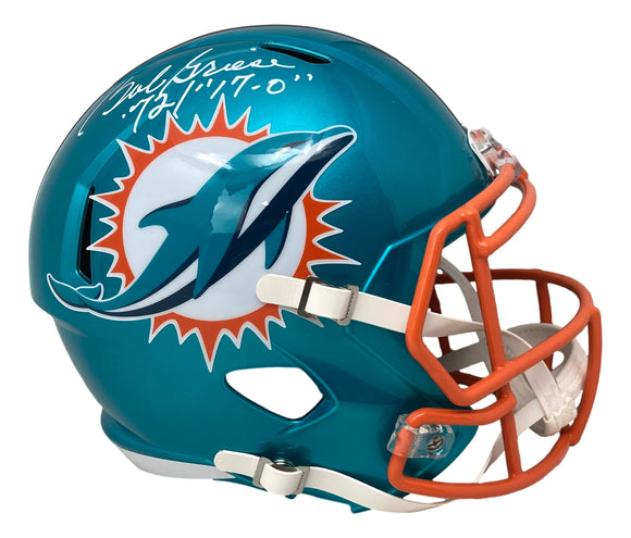 Bob Griese Signed Dolphins Full Size Flash Speed Replica Helmet 72/17-0 BAS Sports Integrity