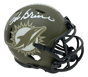 Bob Griese Signed Miami Dolphins Salute To Service Mini Speed Helmet BAS ITP