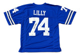 Bob Lilly Dallas Signed Blue Football Jersey BAS