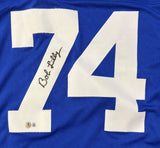 Bob Lilly Dallas Signed Blue Football Jersey BAS