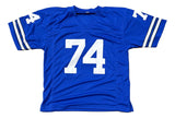 Bob Lilly Dallas Signed Blue Football Jersey BAS