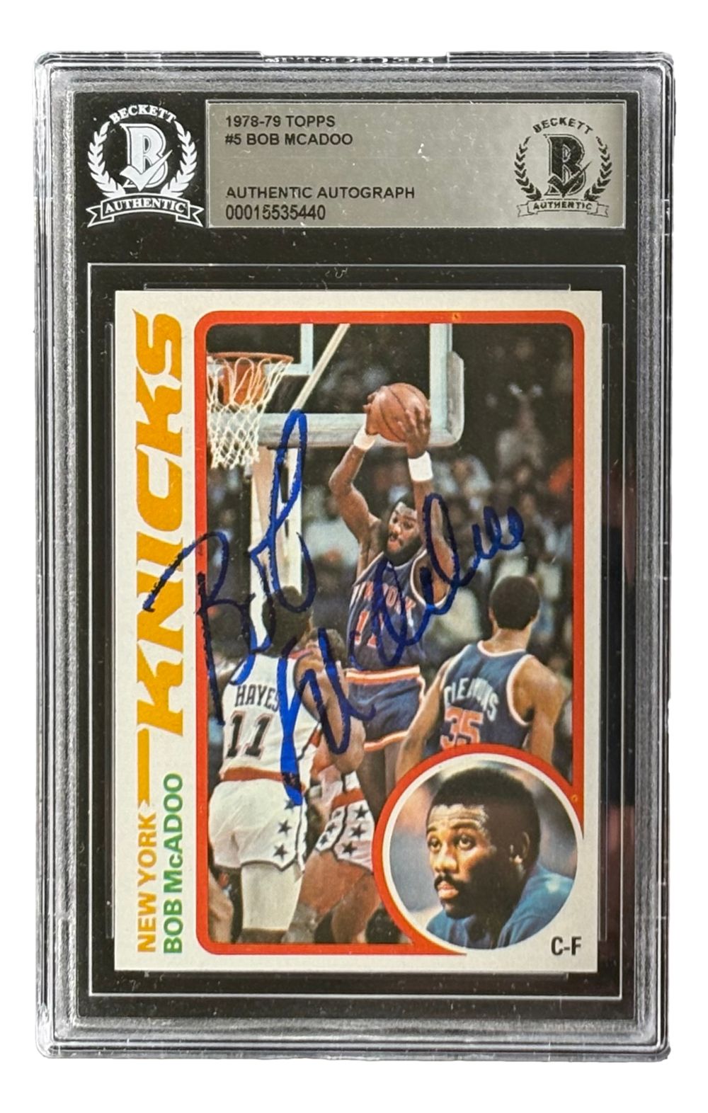 Bob McAdoo Signed 1978/79 Topps #5 New York Knicks Trading Card
