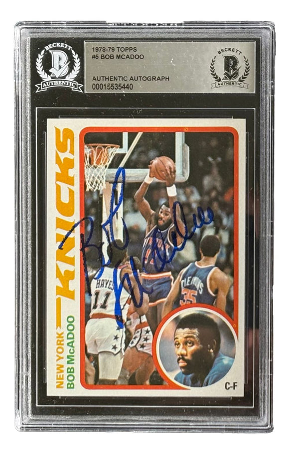 Bob McAdoo Signed 1978/79 Topps #5 New York Knicks Trading Card BAS