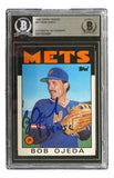 Bob Ojeda Signed 1986 Topps Traded #81T New York Mets Trading Card 86 WSC BAS