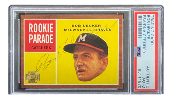 Bob Uecker Signed 2001 Topps Archives #594 Milwaukee Braves Trading Card PSA/DNA