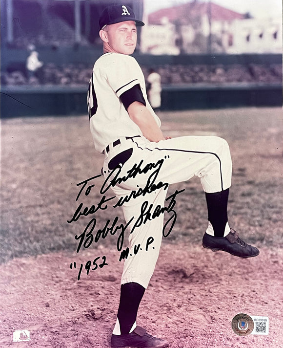 Bobby Shantz Philadelphia Athletics Signed 8x10 Baseball Photo Inscribed BAS Sports Integrity