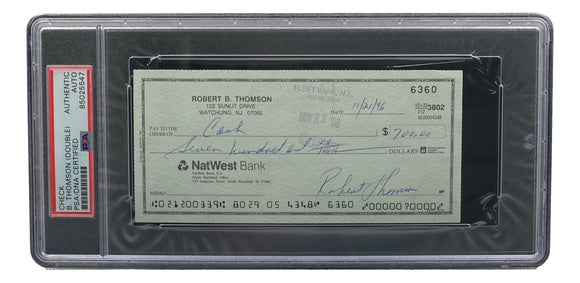 Bobby Thomson New York Giants Signed Personal Bank Check PSA/DNA 85025547 Sports Integrity